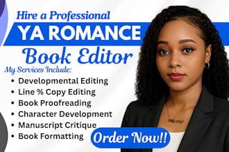 do developmental editor, ya romance book editor and romance manuscript review