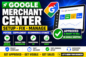setup and manage google merchant center gmc for peptide and supplement stores