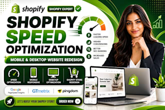 do shopify page speed optimization, shopify mobile and desktop website redesign