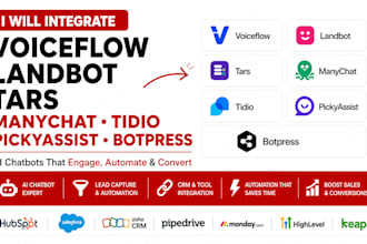 integrate voiceflow landbot tars manychat tidio pickyassist botpress