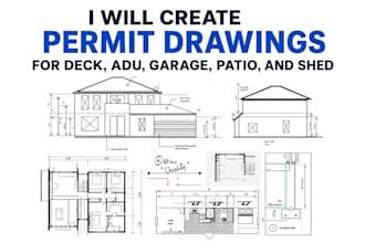 draft permit drawings for deck adu garage and shed