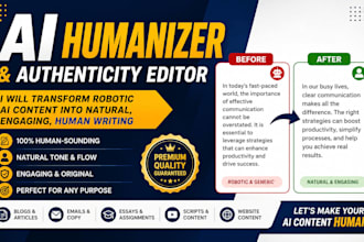 edit and humanize ai written content professionally