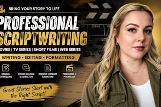 movie scriptwriting, screenplay, filmscript, tvseries, script editing formatting