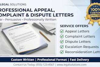 a professional appeal, complaint, or dispute letter