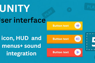 design 2d and 3d game UI UX, icon, hud, menus in unity and unreal engine