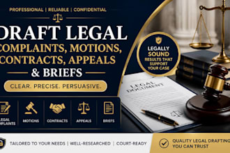 draft legal complaints, motions, contracts, appeals, and briefs
