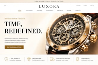 design a premium shopify wristwatch store with custom spec tables