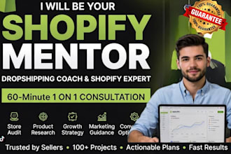 be your shopify mentor dropshipping coach shopify expert shopify consultant