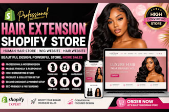 design hair extension shopify store human hair store wig website hair website