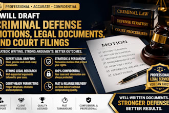 draft criminal defense motions, legal documents, and court filings