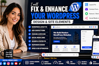 wordpress layout fix add contact form favicon site icon social media link