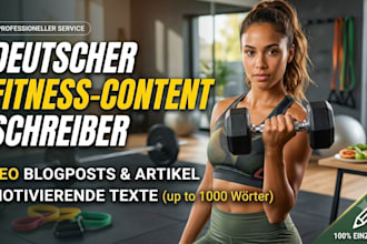 write german website content and fitness copy