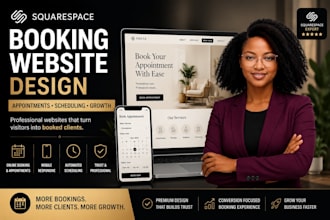 build squarespace website with online booking and appointment scheduling