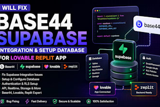 fix base44 supabase integration and setup database for lovable replit app