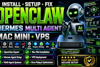 install setup fix openclaw hermes ai multi agent bot on mac mini vps docker n8n