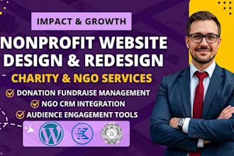 nonprofit website design charity redesign donation fundraise management ngo crm