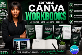 design canva editable template workbook journal  lead magnet PDF selfhelp ebook