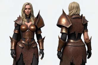 create ue5 modular fab character armor rig 3d game asset mmorpg armor animation