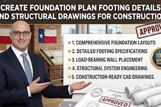 create foundation plan footing details and structural drawings for construction