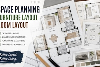 design space planning, furniture layout and room layout