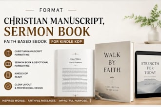 format christian manuscript, sermon book, faith based ebook for kindle kdp