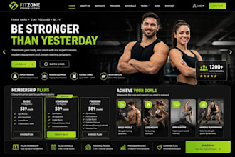 design gym website fitness website personal trainer website yoga website