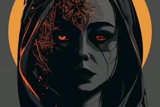 make a dark art illustration