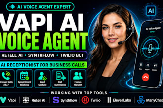 build vapi ai voice agent, retell ai receptionist, synthflow and twilio bot