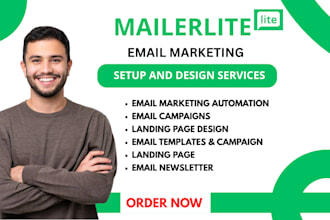 setup mailerlite automation, email campaign, email newsletter and landing page