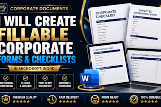 create fillable corporate forms and checklists  in microsoft word