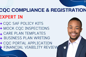 assist and do cqc registration and write cqc policies for UK care business