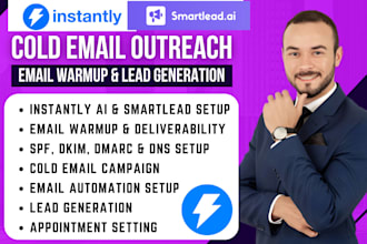 setup instantly ai smartlead cold email outreach email warmup lead generation
