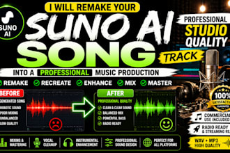 remake your suno ai song into a professional studio quality track