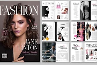 design product catalog, catalogue, magazine layout fashion real estate brochure