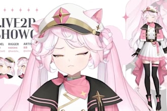 draw and design live2d character vtuber rigging 2d vtuber live2d model anime