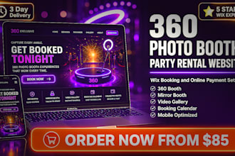 build a 360 photo booth and party rental website with online booking