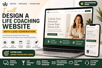 design a life coaching website with lead generation
