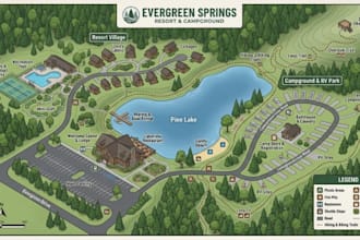 design detailed site maps for resorts, tourism, and recreation areas
