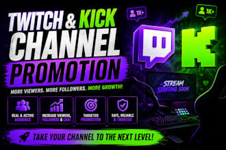 do twitch promotion, kick promotion, twitch viewer, twitch affiliate partner