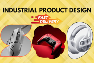 do industrial product design, 3d cad model and 3d product design and rendering