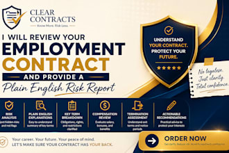 review your employment contract and provide a plain english risk report