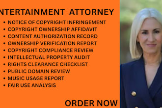 help with copyright issues, film clearances, music as entertainment lawyer in US