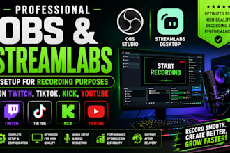 setup obs and streamlabs for recording purposes on twitch, tiktok, kick, youtube