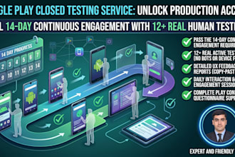 provide 20 testers for google play 14 day closed testing