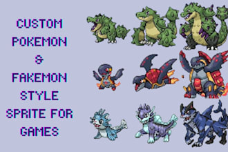 create custom pokemon and fakemon style pixel art sprites for your game