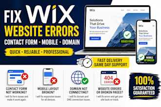 fix wix website errors edit wix contact form wix mobile responsive domain fix