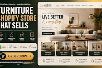 design furniture shopify store home decor website interior design store