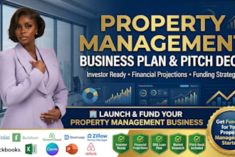 write property management startup business plan and investor pitch deck