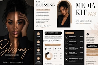 design a professional and modern media kit press kit, or influencer kit
