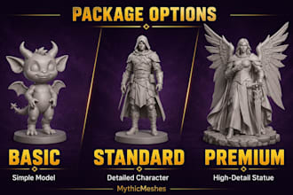 create custom 3d characters miniatures creatures and statues